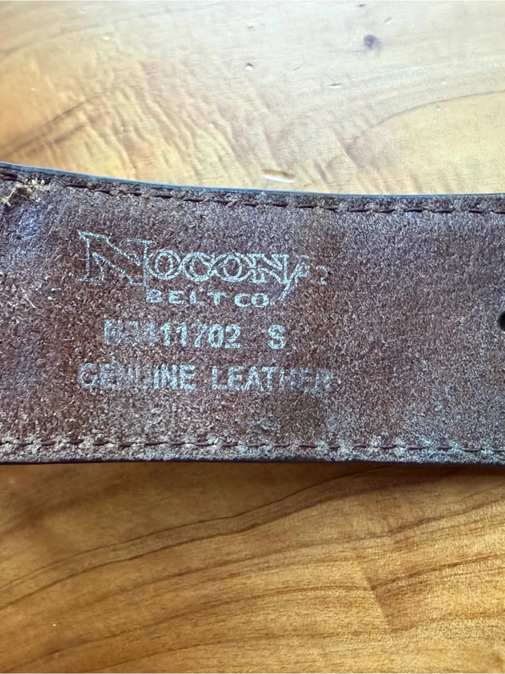 Nocona Brown Tooled Leather Belt with Silver-Tone Buckle and Turquoise Cross
